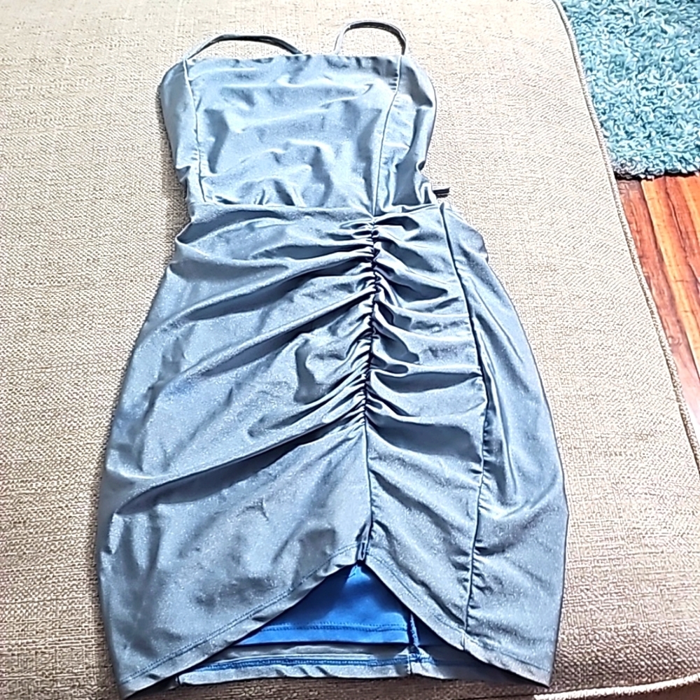 CEFIAN Backless Lace Up Cocktail Bodycon dress light green size medium
